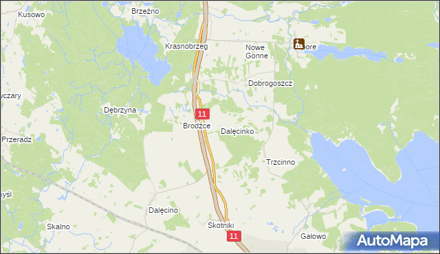 mapa Dalęcinko, Dalęcinko na mapie Targeo