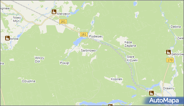 mapa Dębnik gmina Dobiegniew, Dębnik gmina Dobiegniew na mapie Targeo