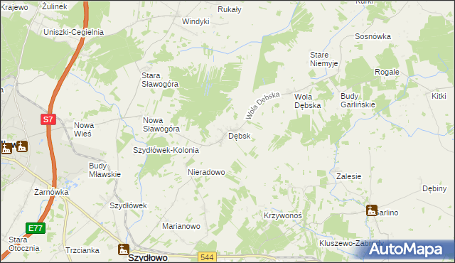 mapa Dębsk gmina Szydłowo, Dębsk gmina Szydłowo na mapie Targeo