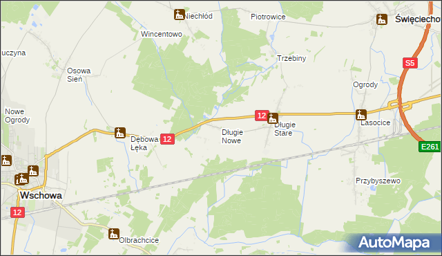 mapa Długie Nowe, Długie Nowe na mapie Targeo
