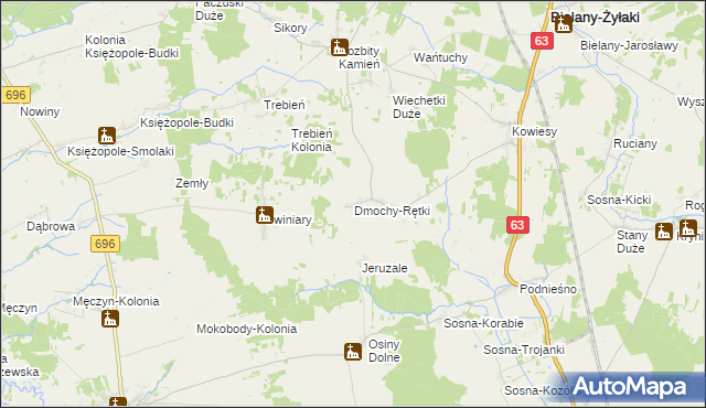 mapa Dmochy-Rętki, Dmochy-Rętki na mapie Targeo