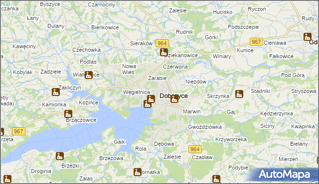 mapa Dobczyce, Dobczyce na mapie Targeo