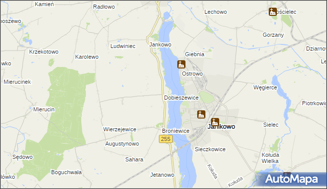 mapa Dobieszewice, Dobieszewice na mapie Targeo