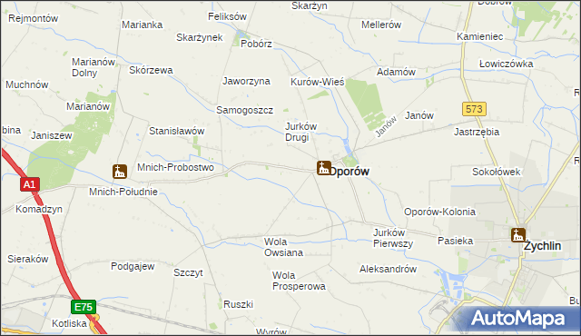 mapa Dobrzewy, Dobrzewy na mapie Targeo