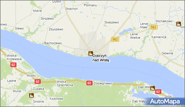 mapa Dobrzyń nad Wisłą, Dobrzyń nad Wisłą na mapie Targeo