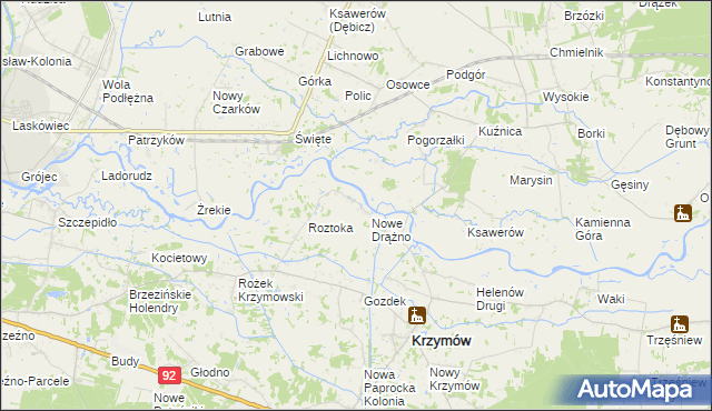 mapa Drążno-Holendry, Drążno-Holendry na mapie Targeo