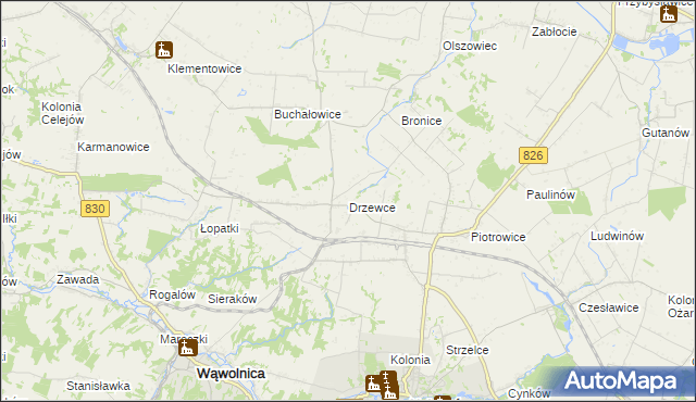 mapa Drzewce gmina Nałęczów, Drzewce gmina Nałęczów na mapie Targeo