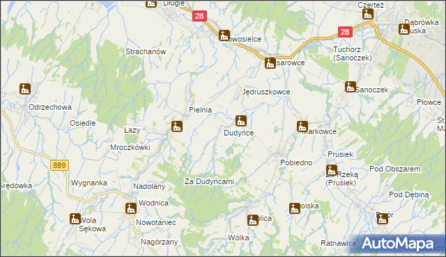 mapa Dudyńce, Dudyńce na mapie Targeo