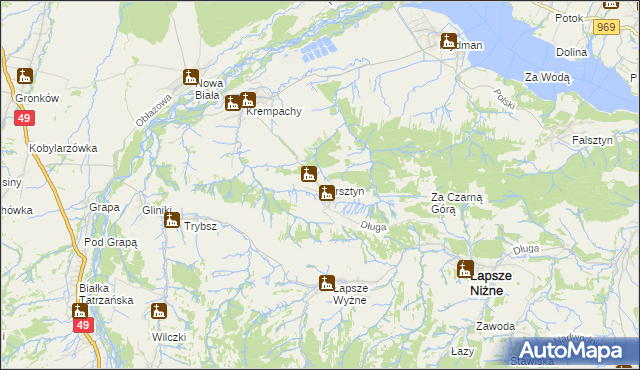 mapa Dursztyn, Dursztyn na mapie Targeo