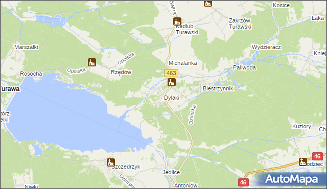 mapa Dylaki, Dylaki na mapie Targeo