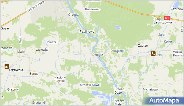 mapa Dzbądz, Dzbądz na mapie Targeo