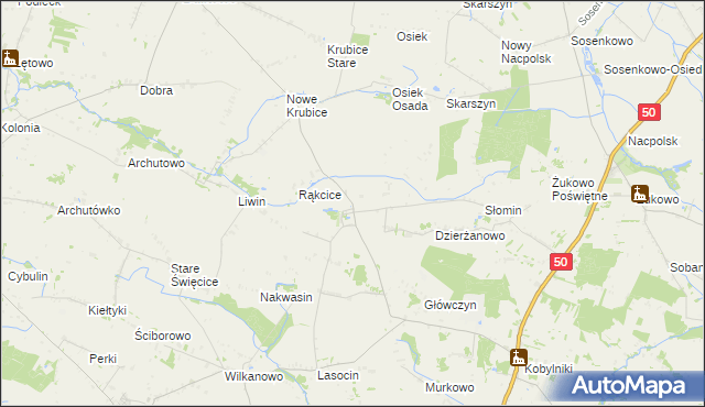 mapa Dzierżanowo-Osada, Dzierżanowo-Osada na mapie Targeo