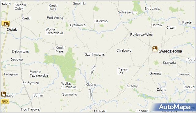 mapa Dzierzno, Dzierzno na mapie Targeo