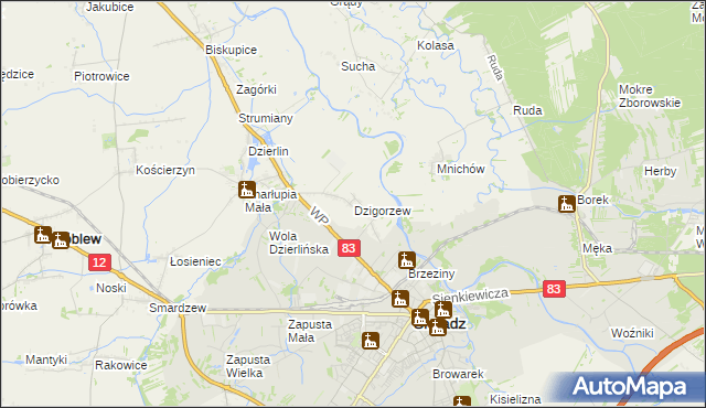 mapa Dzigorzew, Dzigorzew na mapie Targeo