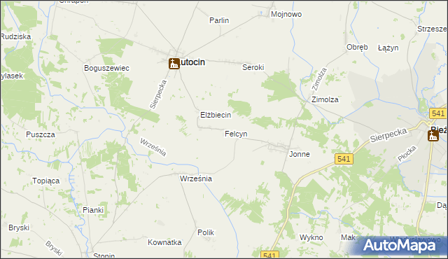 mapa Felcyn, Felcyn na mapie Targeo