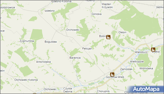 mapa Felicjan, Felicjan na mapie Targeo
