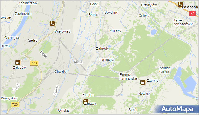 mapa Furmany, Furmany na mapie Targeo
