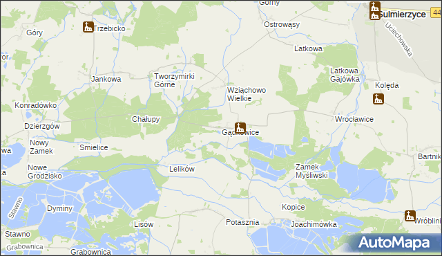mapa Gądkowice, Gądkowice na mapie Targeo