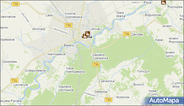 mapa Gajówka Czerwonka, Gajówka Czerwonka na mapie Targeo