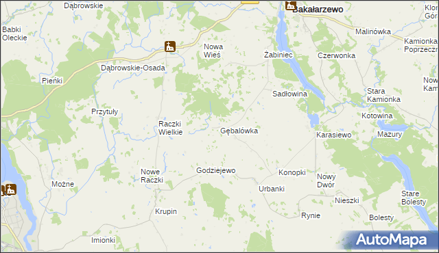 mapa Gębalówka gmina Bakałarzewo, Gębalówka gmina Bakałarzewo na mapie Targeo