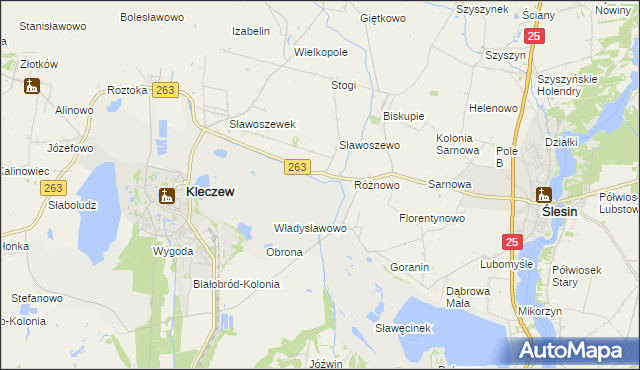 mapa Genowefa gmina Kleczew, Genowefa gmina Kleczew na mapie Targeo