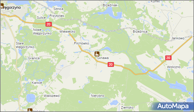 mapa Ginawa, Ginawa na mapie Targeo