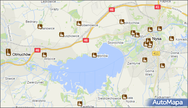 mapa Głębinów, Głębinów na mapie Targeo