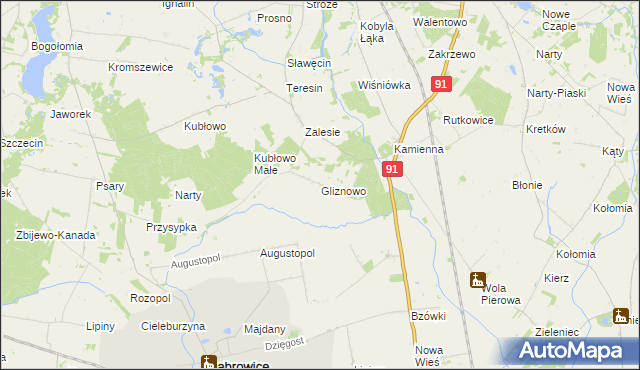 mapa Gliznowo, Gliznowo na mapie Targeo