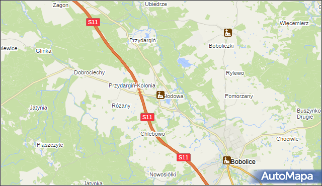 mapa Głodowa, Głodowa na mapie Targeo