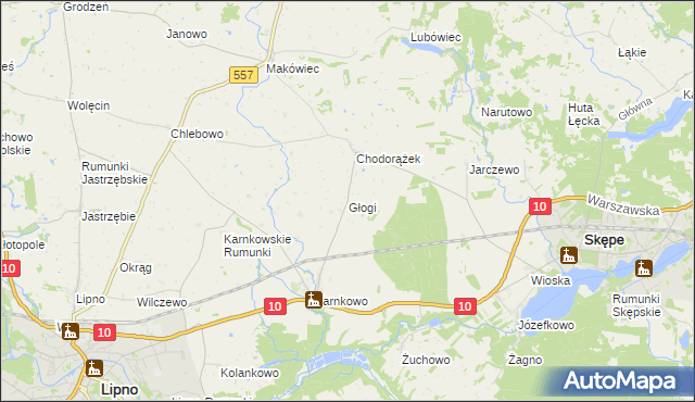 mapa Głogi, Głogi na mapie Targeo