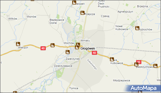 mapa Głogówek, Głogówek na mapie Targeo