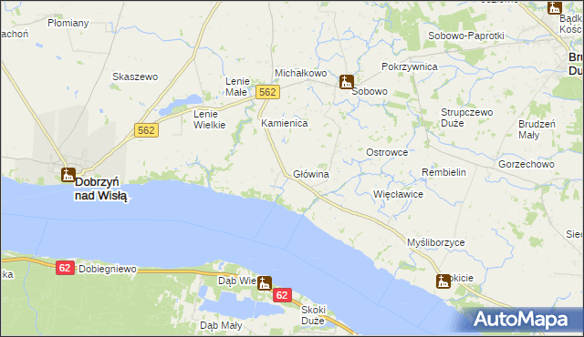 mapa Główina, Główina na mapie Targeo
