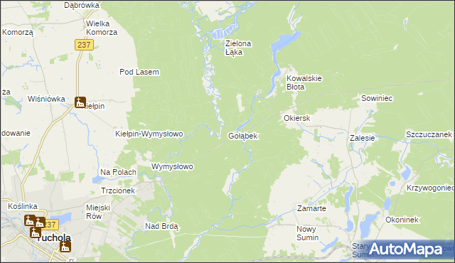 mapa Gołąbek gmina Cekcyn, Gołąbek gmina Cekcyn na mapie Targeo