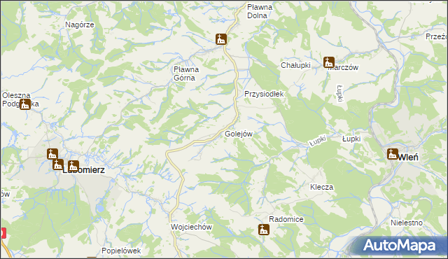 mapa Golejów, Golejów na mapie Targeo