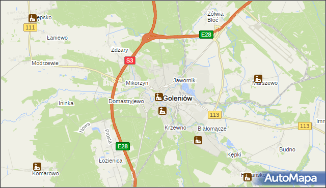 mapa Goleniów, Goleniów na mapie Targeo