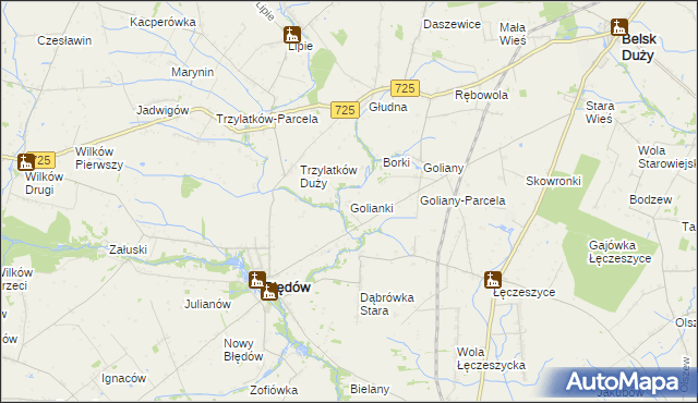 mapa Golianki, Golianki na mapie Targeo