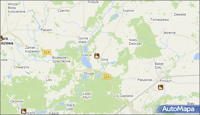 mapa Góra gmina Stara Kiszewa, Góra gmina Stara Kiszewa na mapie Targeo