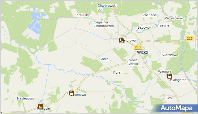 mapa Górka gmina Wicko, Górka gmina Wicko na mapie Targeo