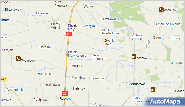 mapa Góry Złotnickie, Góry Złotnickie na mapie Targeo