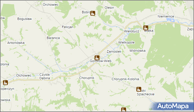 mapa Gorzków-Osada, Gorzków-Osada na mapie Targeo
