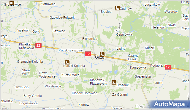mapa Gózd powiat radomski, Gózd powiat radomski na mapie Targeo