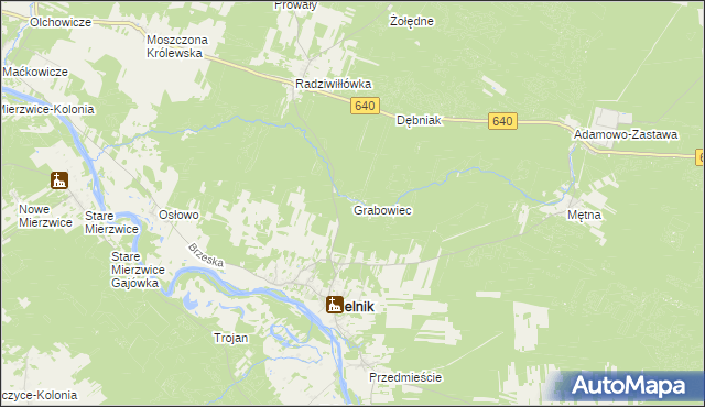 mapa Grabowiec gmina Mielnik, Grabowiec gmina Mielnik na mapie Targeo