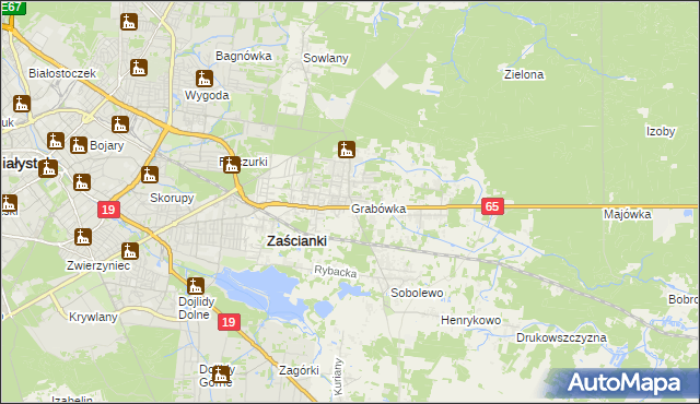 mapa Grabówka gmina Supraśl, Grabówka gmina Supraśl na mapie Targeo