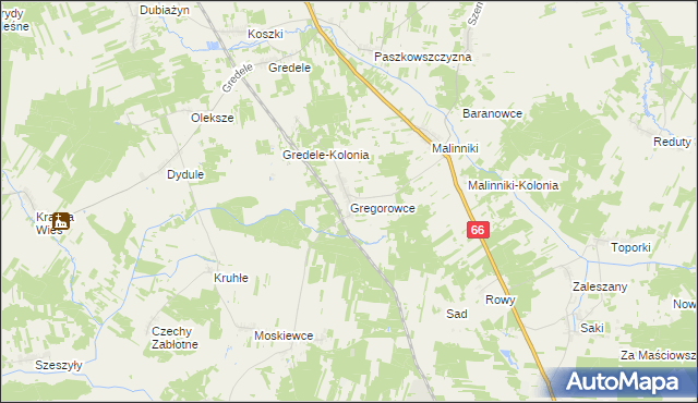 mapa Gregorowce, Gregorowce na mapie Targeo