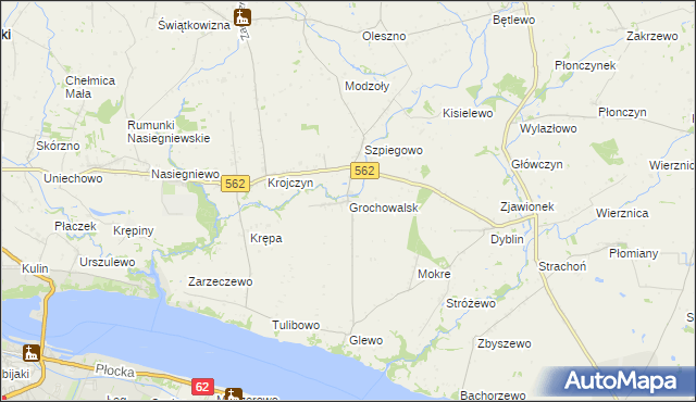 mapa Grochowalsk, Grochowalsk na mapie Targeo