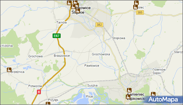 mapa Grochowiska gmina Ząbkowice Śląskie, Grochowiska gmina Ząbkowice Śląskie na mapie Targeo
