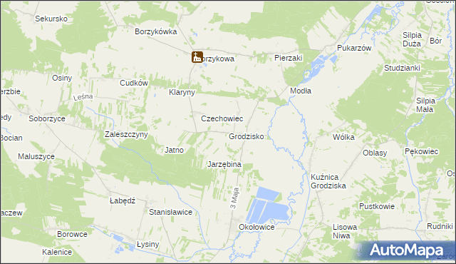 mapa Grodzisko gmina Żytno, Grodzisko gmina Żytno na mapie Targeo