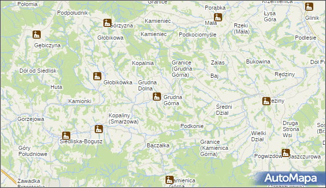 mapa Grudna Górna, Grudna Górna na mapie Targeo