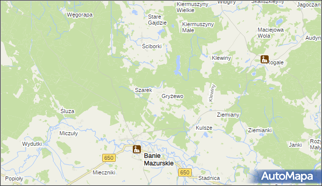 mapa Gryżewo, Gryżewo na mapie Targeo