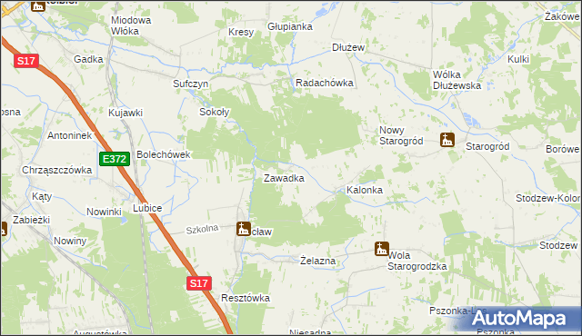 mapa Grzebowilk gmina Pilawa, Grzebowilk gmina Pilawa na mapie Targeo